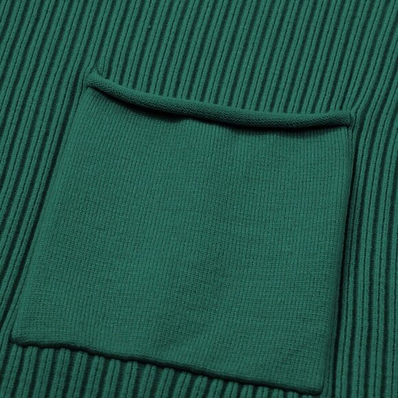 Green Casual Women's Minimalist Kangaroo Pocket Bat Wing Knitted Sweater top - Picture 7 of 8